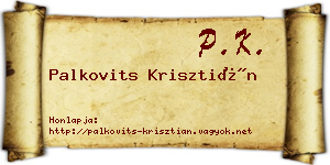 Palkovits Krisztián névjegykártya